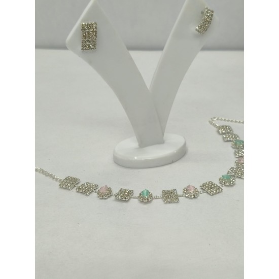 Rose & Mint Sparkle Necklace Set