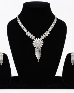 Elegant Crystal Necklace & Earrings Jewellery Set