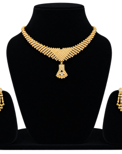 Golden Crystal Choker Necklace & Earrings Set