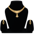 Golden Crystal Choker Necklace & Earrings Set