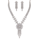 Silver Crystal Statement Necklace Set