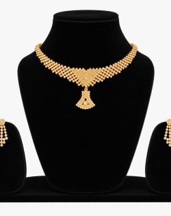 Classic Golden Beaded Choker Set