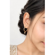 Elegant Gold Hoop Earrings with Floral Bead Detailing
