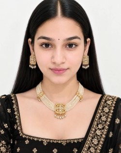 Traditional Kundan Pearl Choker Set