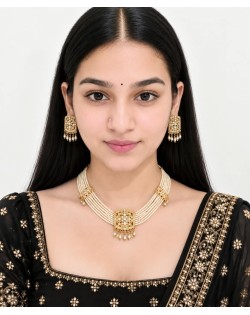 Traditional Kundan Pearl Choker Set